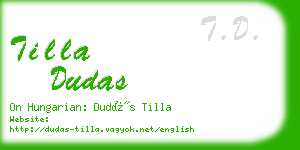 tilla dudas business card